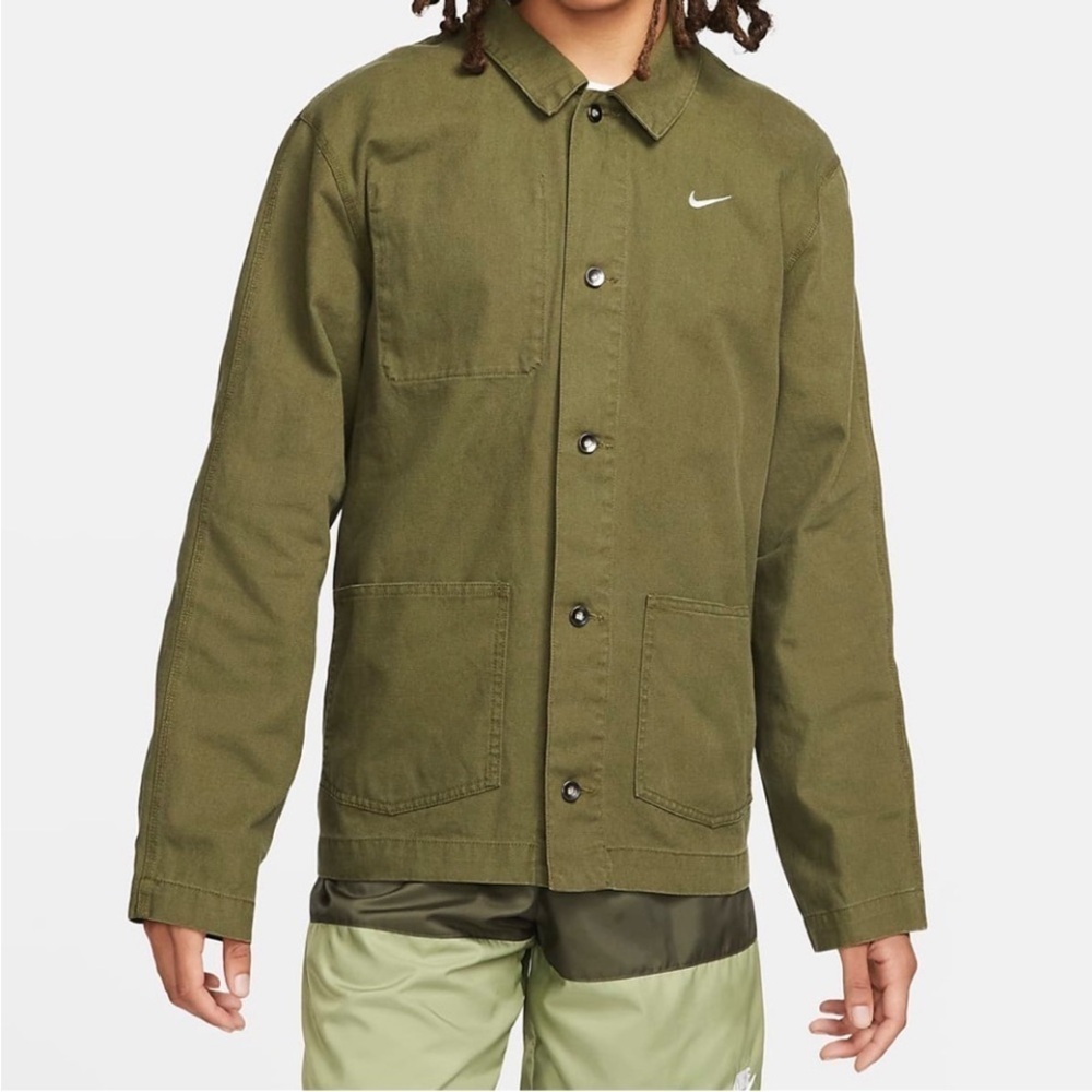 Nike Unlined Chore Coat Cotton Green Size Medium